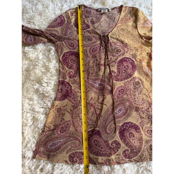 Vintage Self Esteem Blouse Top Y2K Paisley Fairy Grunge Mesh Renaissance Cosplay - Picture 5 of 6